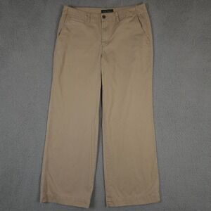 Lauren Ralph Lauren Pants Womens 14 Khaki Beige Biltmore Chino Wide Leg Relaxed